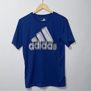 Adidas blue/white athletic shirt boys size large(14/16)